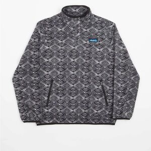 KAVU Cavanaugh half button Patterned Fleece Jacket in Shadow Inlay Size XS